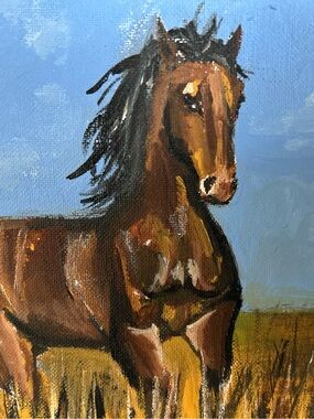 Vintage Oil painting on board unsigned found in a barn in Northern Ontario
